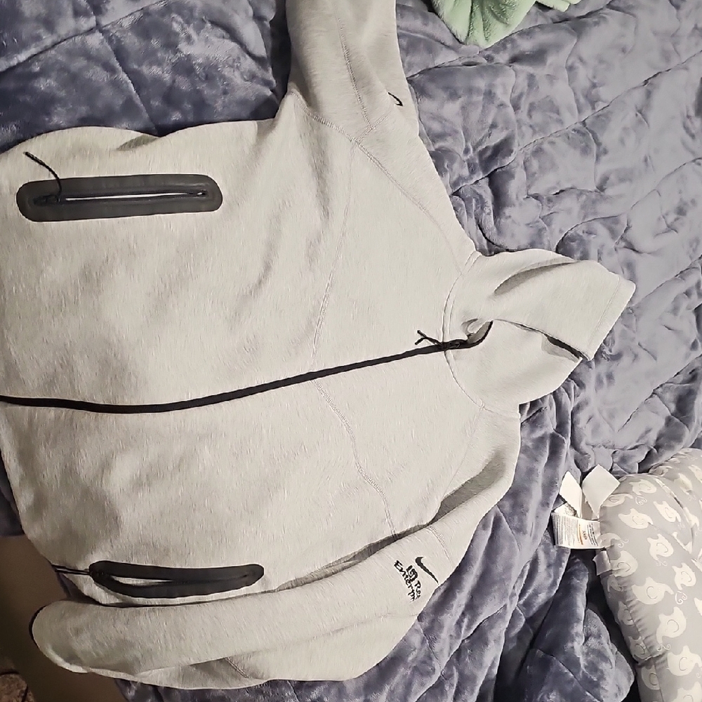 Nike Gray Hoodie with Black and White Trim